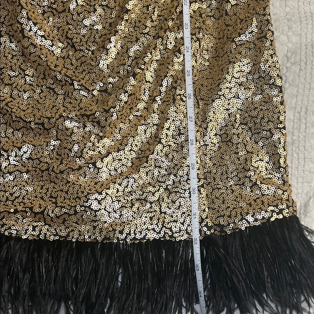 Tadashi Shoji Gold Sequin Long Sleeve Dress - Picture 7 of 10